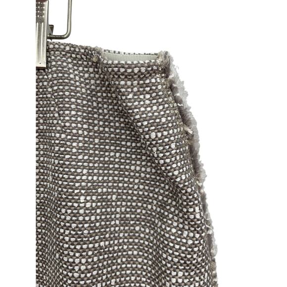 Lafayette 148 Skirt Tweed Fringe Trim Hem Beige Cream Size 18 - Picture 2 of 10